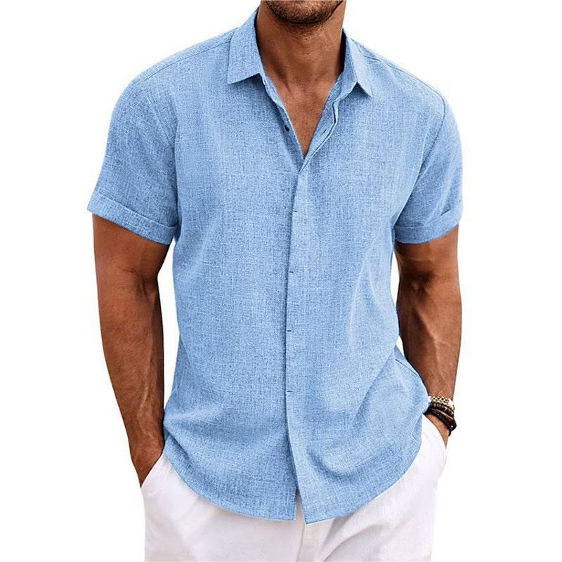 PARIJAN Camisa de Lino de Manga Corta MIAMI
