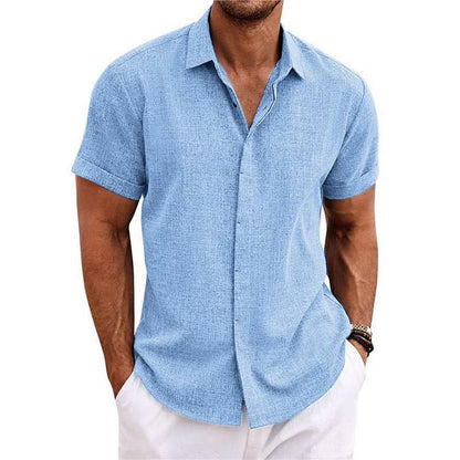 PARIJAN Camisa de Lino de Manga Corta MIAMI