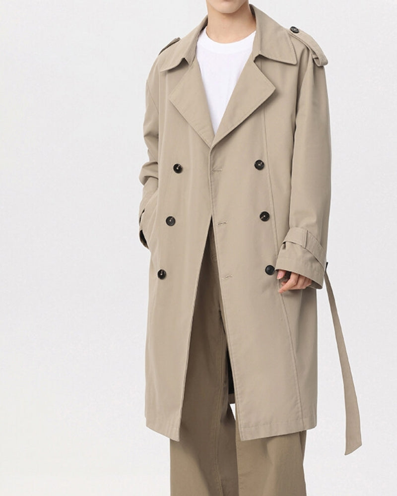 Old Money Abrigo Trench Doble Botonadura Hombre