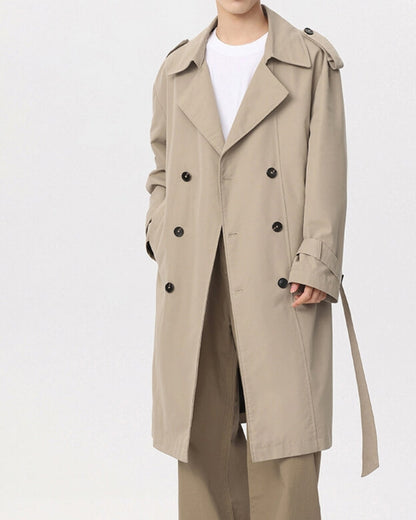 Old Money Abrigo Trench Doble Botonadura Hombre