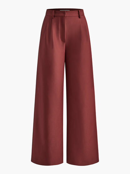COMMENSE Pantalón Ancho de Tiro Regular Sin Cinturón