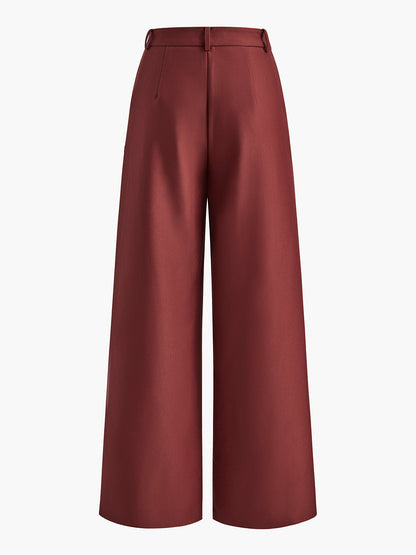 COMMENSE Pantalón Ancho de Tiro Regular Sin Cinturón