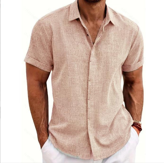 PARIJAN Camisa de Lino de Manga Corta MIAMI