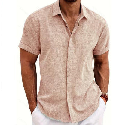 PARIJAN Camisa de Lino de Manga Corta MIAMI