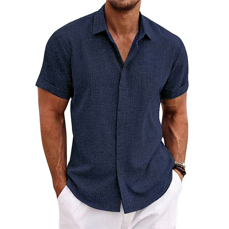 PARIJAN Camisa de Lino de Manga Corta MIAMI