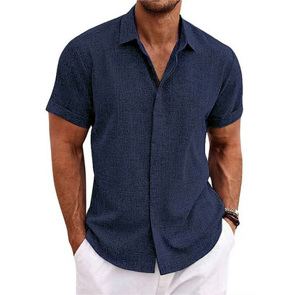 PARIJAN Camisa de Lino de Manga Corta MIAMI