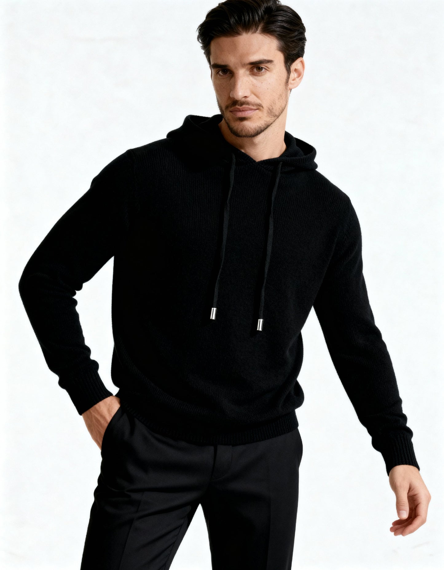 Old Money Sudadera Con Capucha 100% Cashmere Hombre