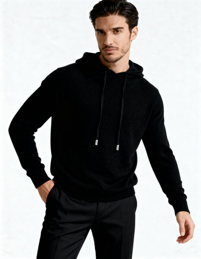 Old Money Sudadera Con Capucha 100% Cashmere Hombre