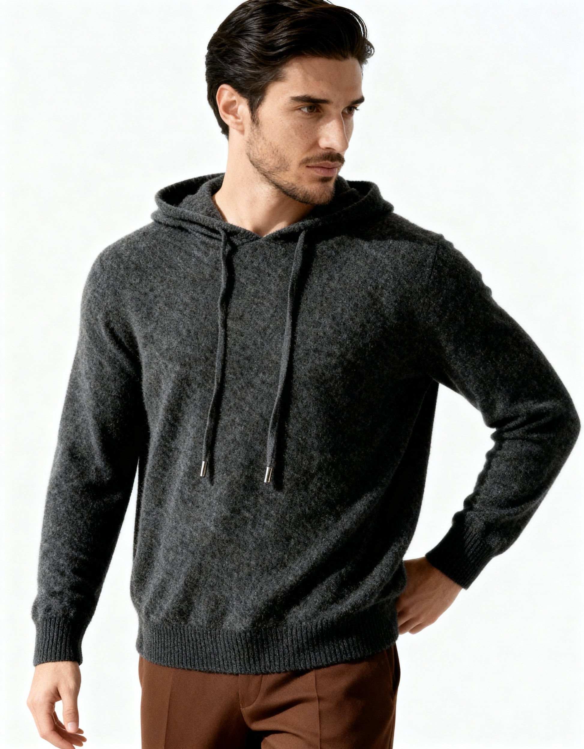 Old Money Sudadera Con Capucha 100% Cashmere Hombre