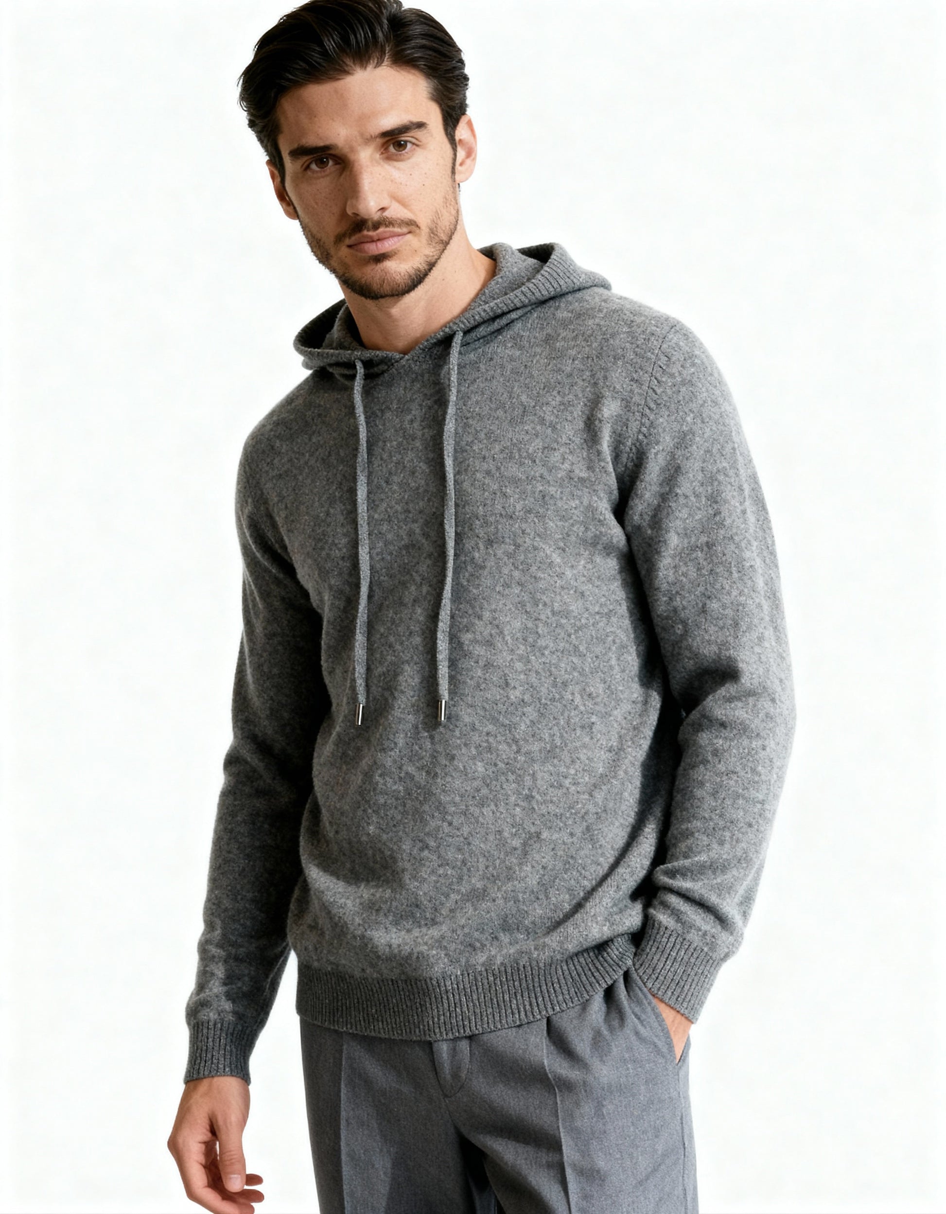 Old Money Sudadera Con Capucha 100% Cashmere Hombre