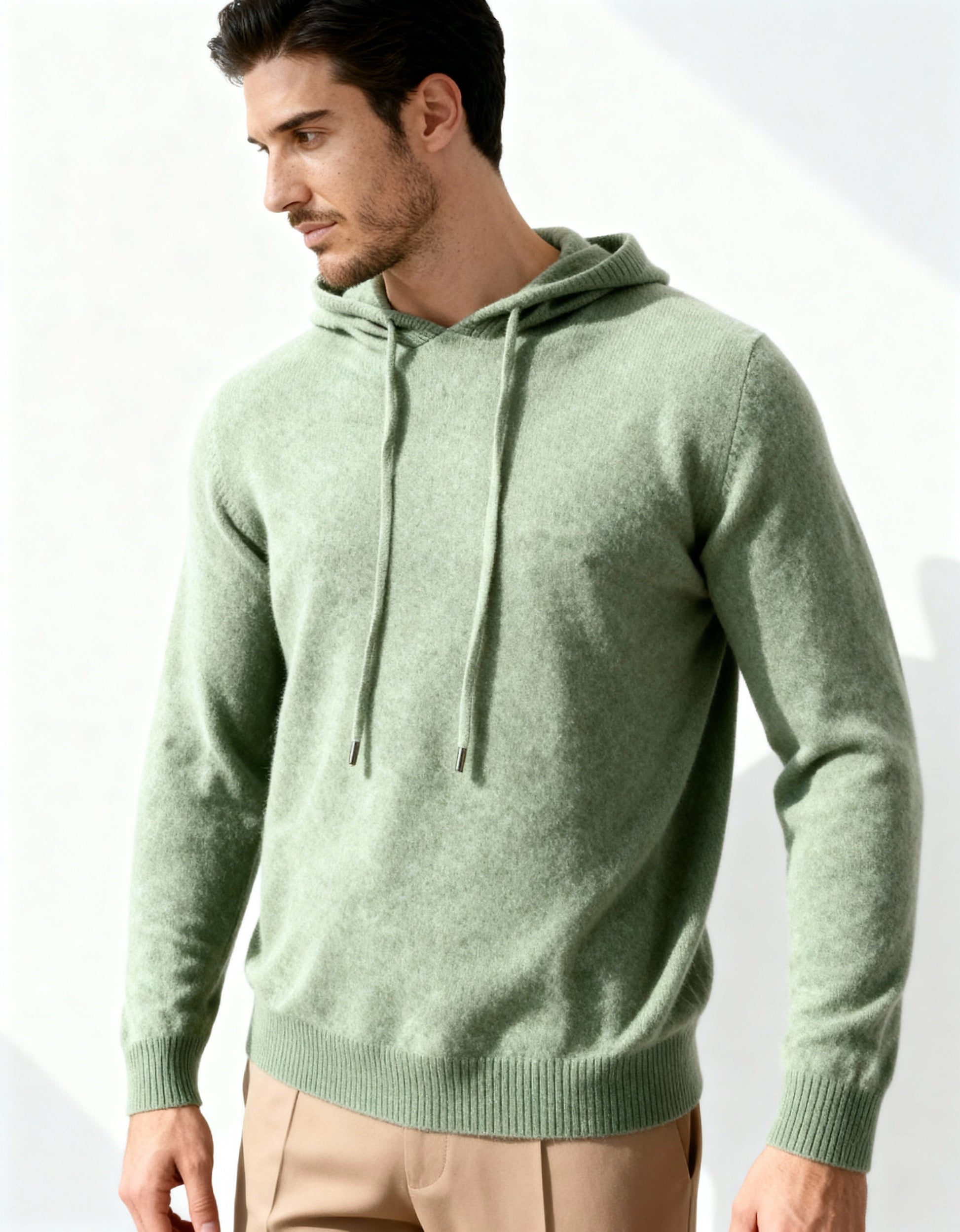 Old Money Sudadera Con Capucha 100% Cashmere Hombre