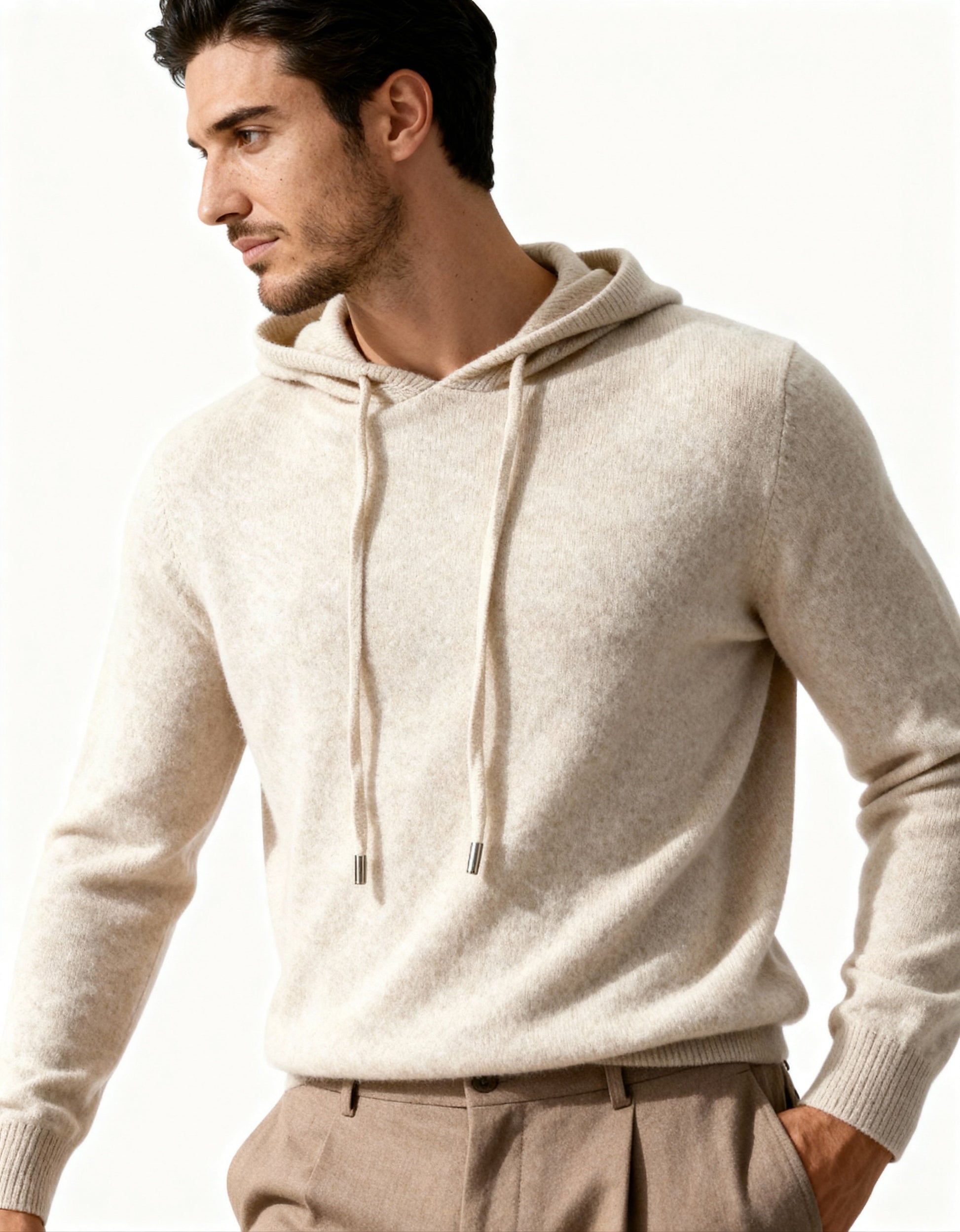 Old Money Sudadera Con Capucha 100% Cashmere Hombre