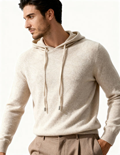 Old Money Sudadera Con Capucha 100% Cashmere Hombre