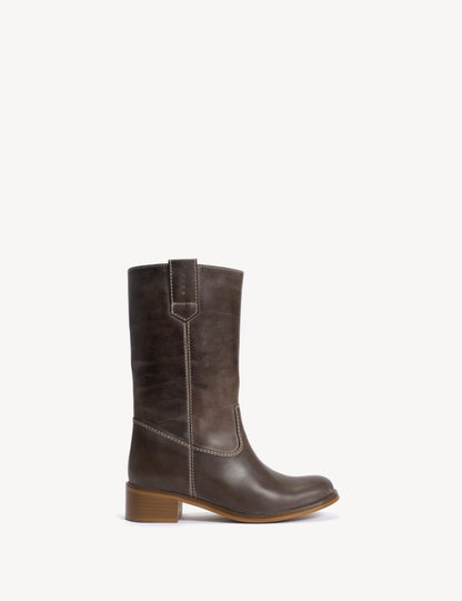 Dico Copenhagen Julia Botas Gaucho Marrón Piel Escovado