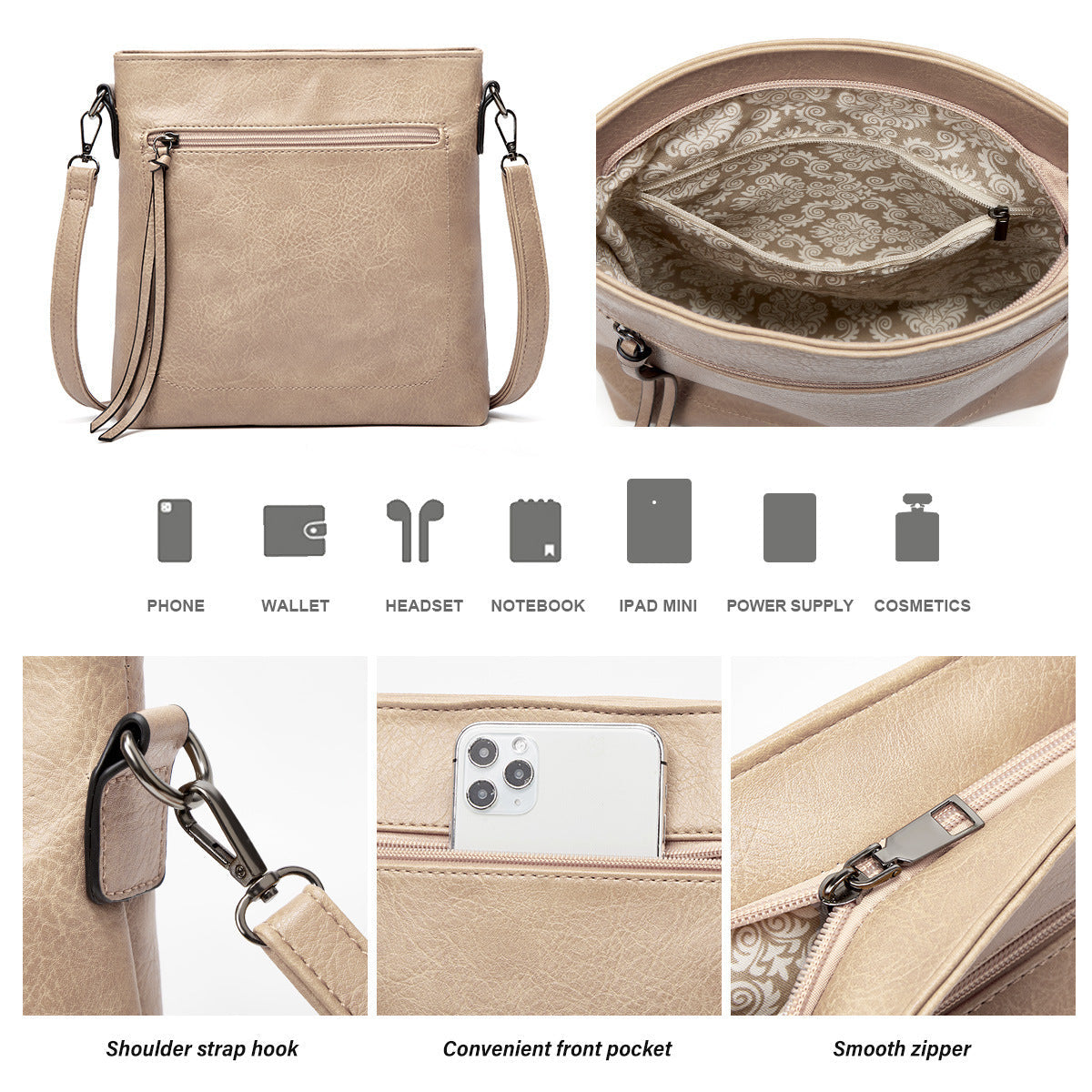 Hypersku Bolso Hobo Suave 3 Piezas