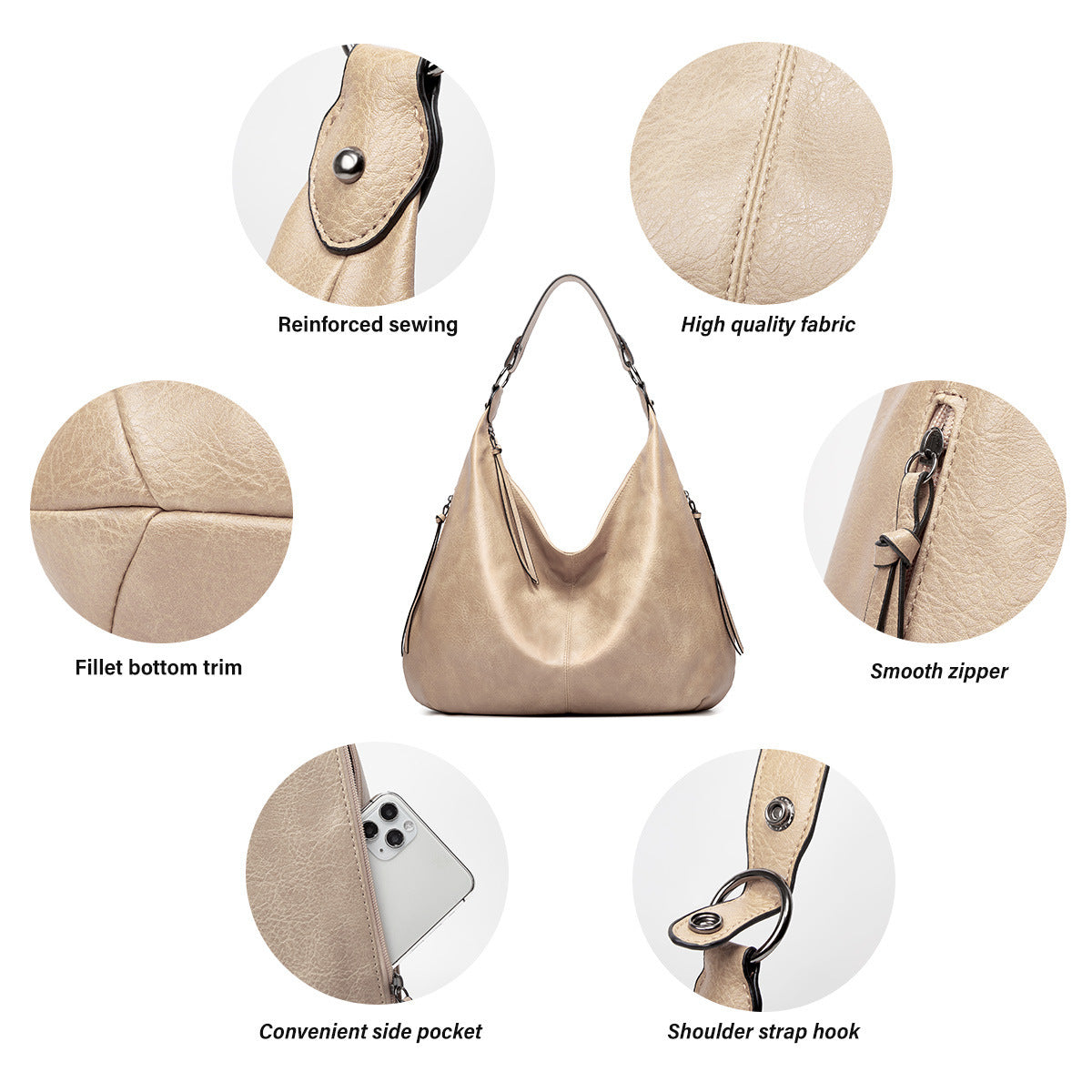 Hypersku Bolso Hobo Suave 3 Piezas