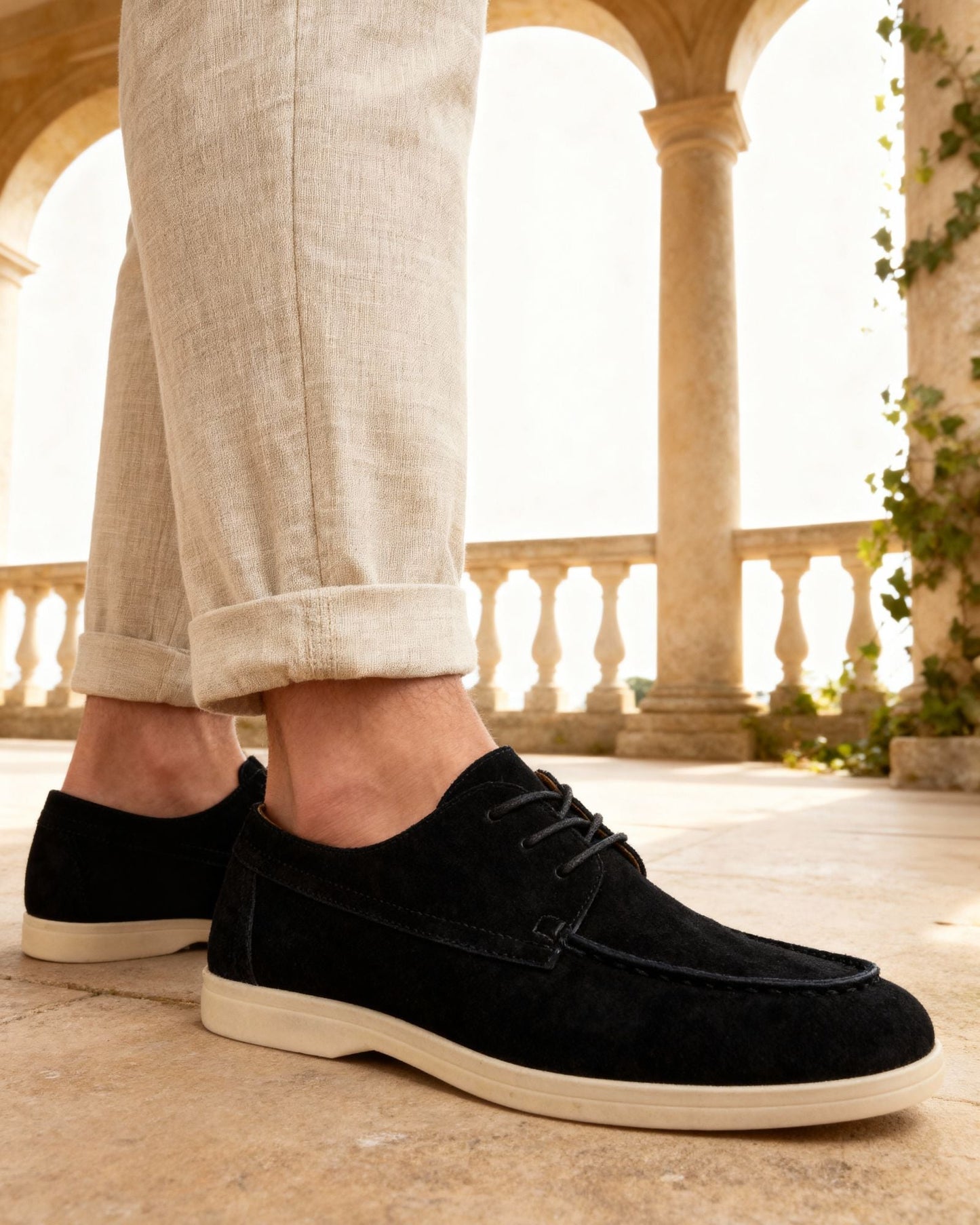 Old Money Zapatos De Ante Con Cordones Hombre