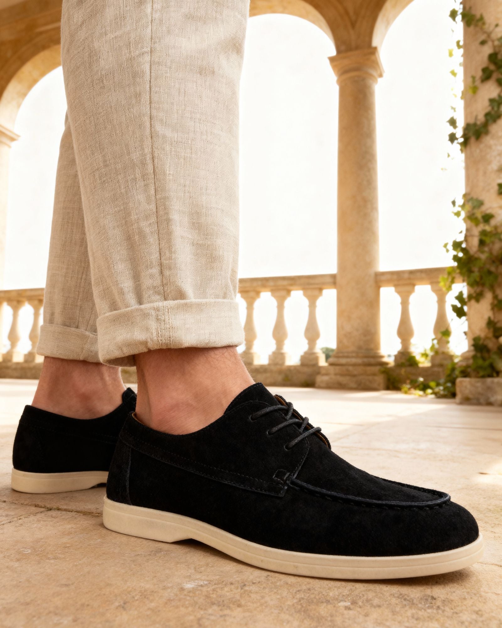 Old Money Zapatos De Ante Con Cordones Hombre
