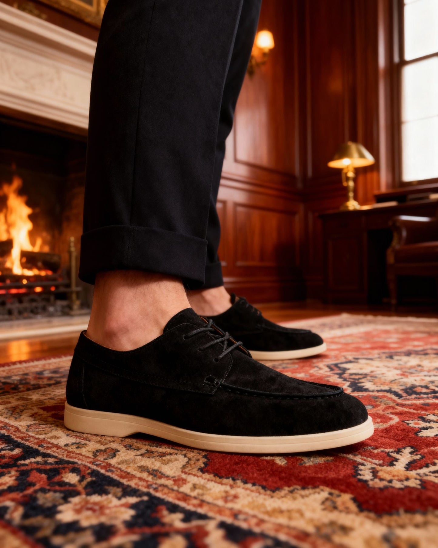 Old Money Zapatos De Ante Con Cordones Hombre