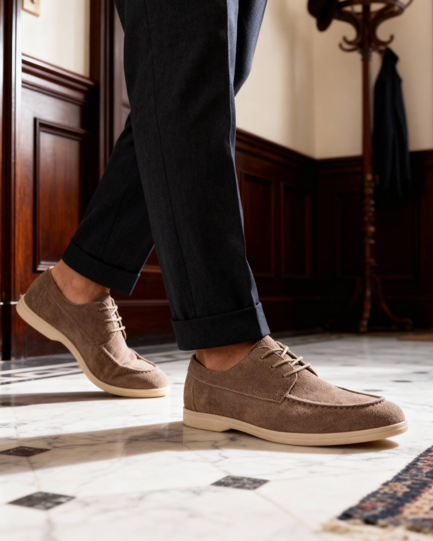 Old Money Zapatos De Ante Con Cordones Hombre