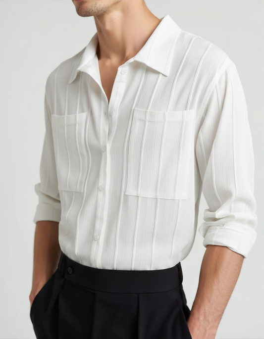 Old Money Camisa Acanalada ST Tropez Hombre