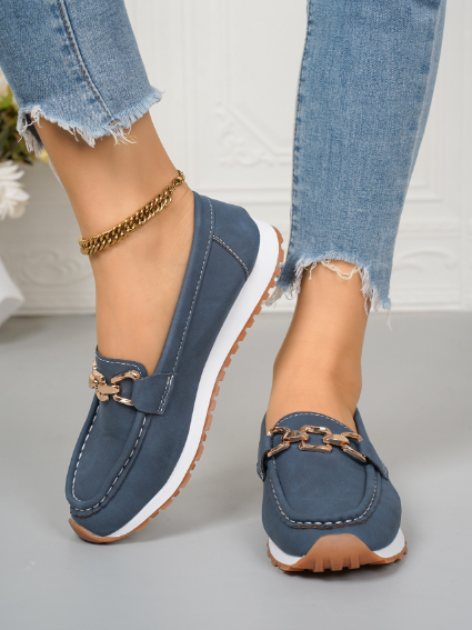 Renley New York Mocasines Ortopédicos Planos con Hebilla Chloe