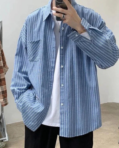 Old Money Camisa Oversized Rayas Algodón