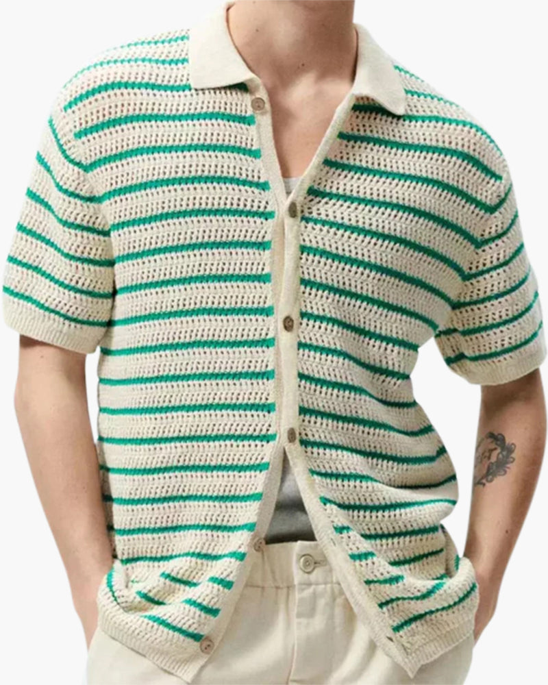 Old Money Camiseta De Malla Tejida Hombre