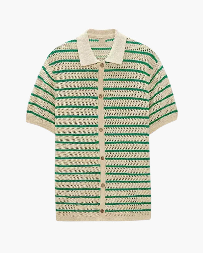 Old Money Camiseta De Malla Tejida Hombre
