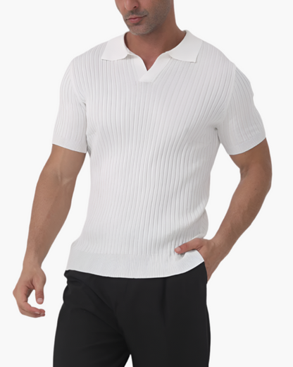 Old Money Camiseta Polo Acanalada De Algodón Hombre