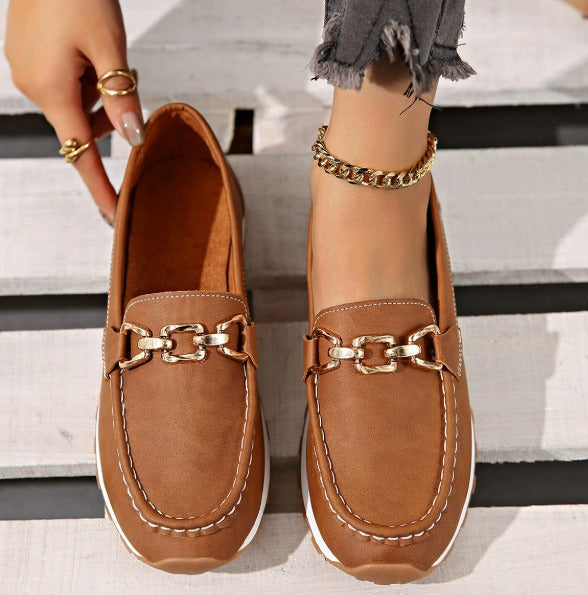 Renley New York Mocasines Ortopédicos Planos con Hebilla Chloe