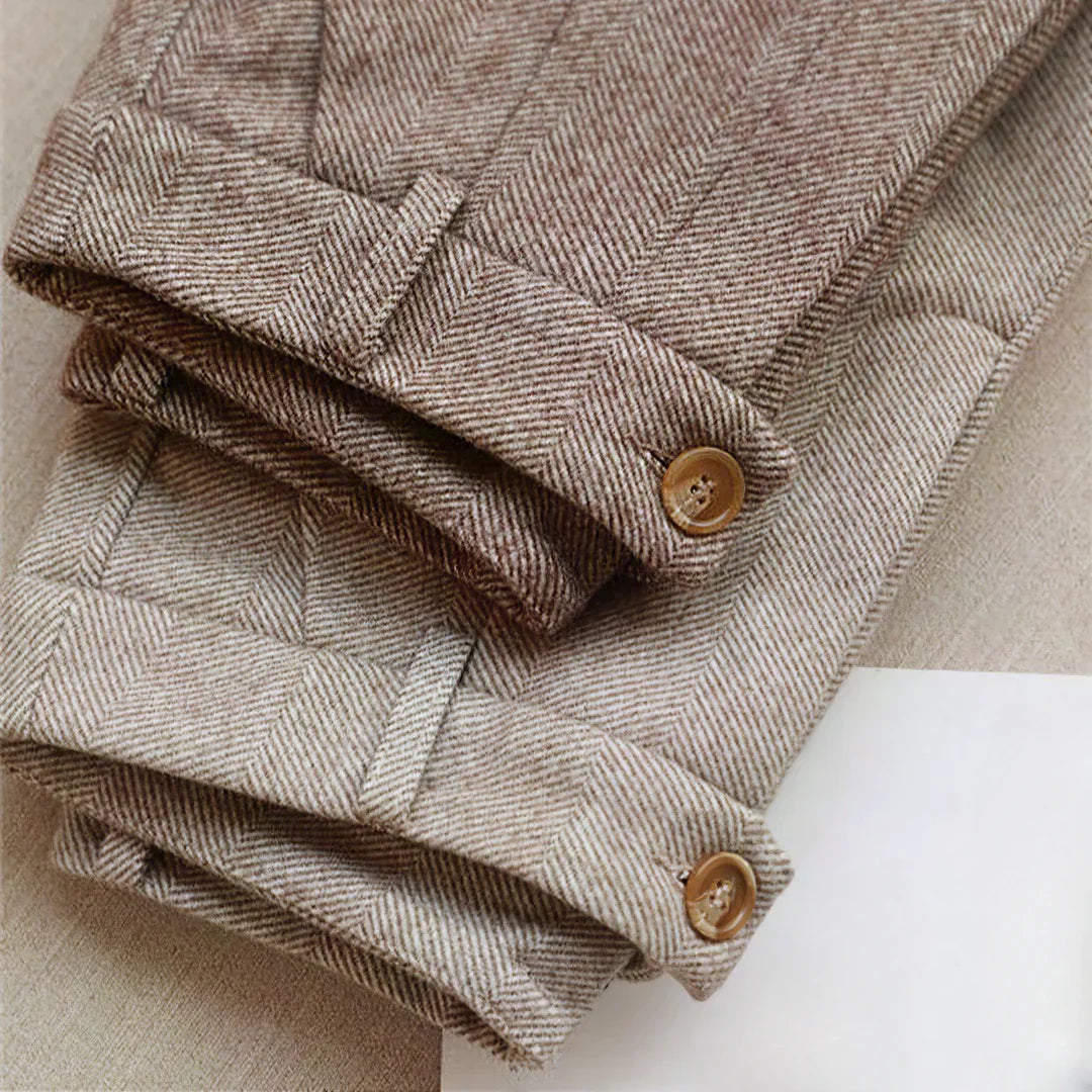 PARIJAN Pantalones Cortina de Espiga Cepillada