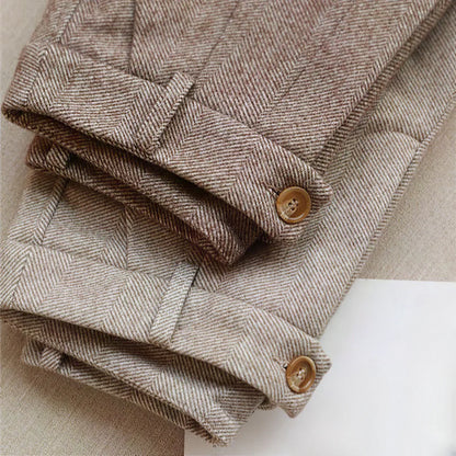 PARIJAN Pantalones Cortina de Espiga Cepillada