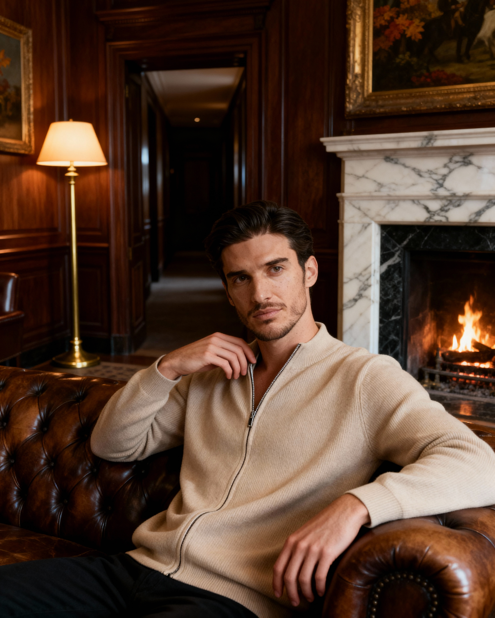 Old Money Chaleco De Punto Cremallera Hombre