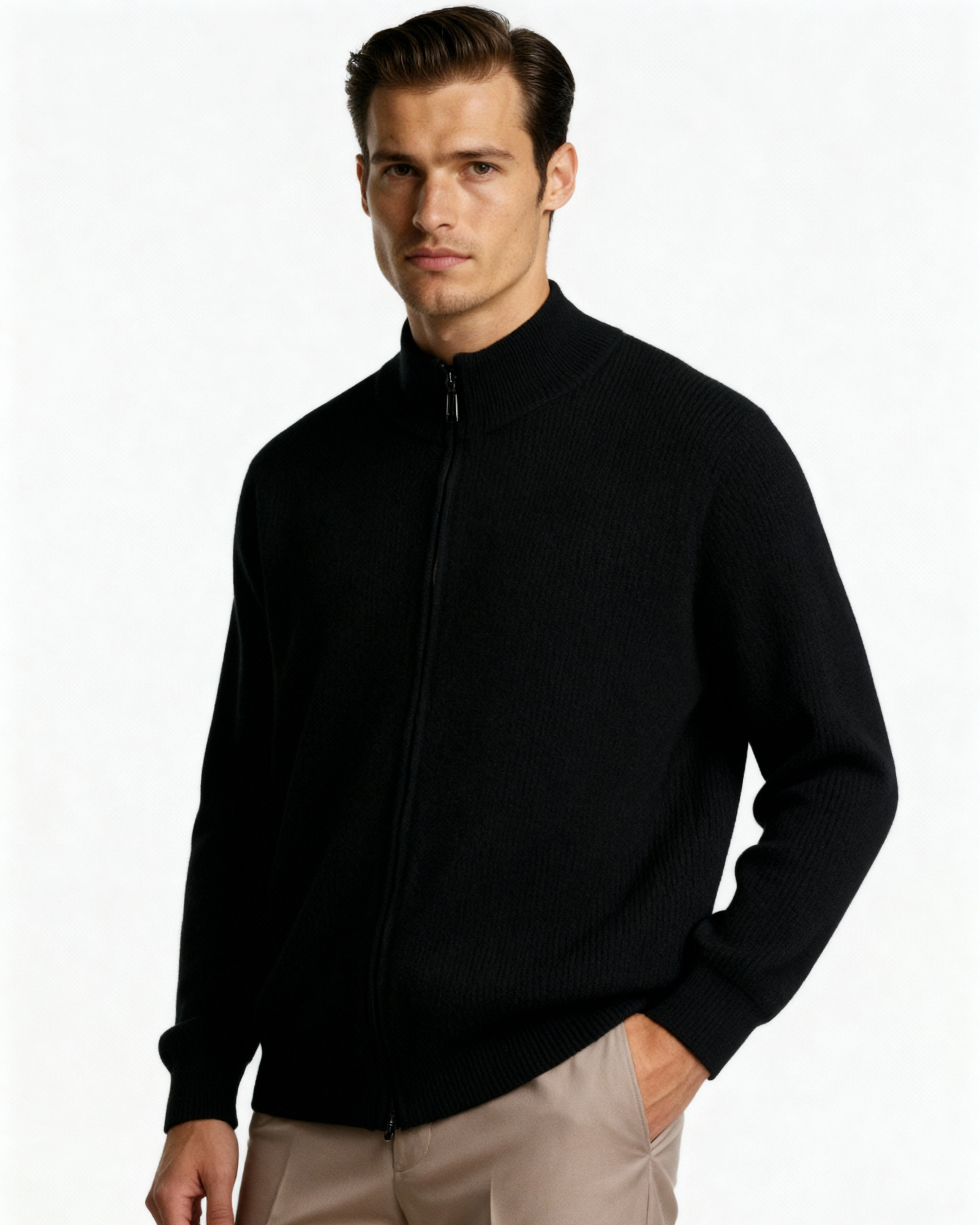 Old Money Chaleco De Punto Cremallera Hombre