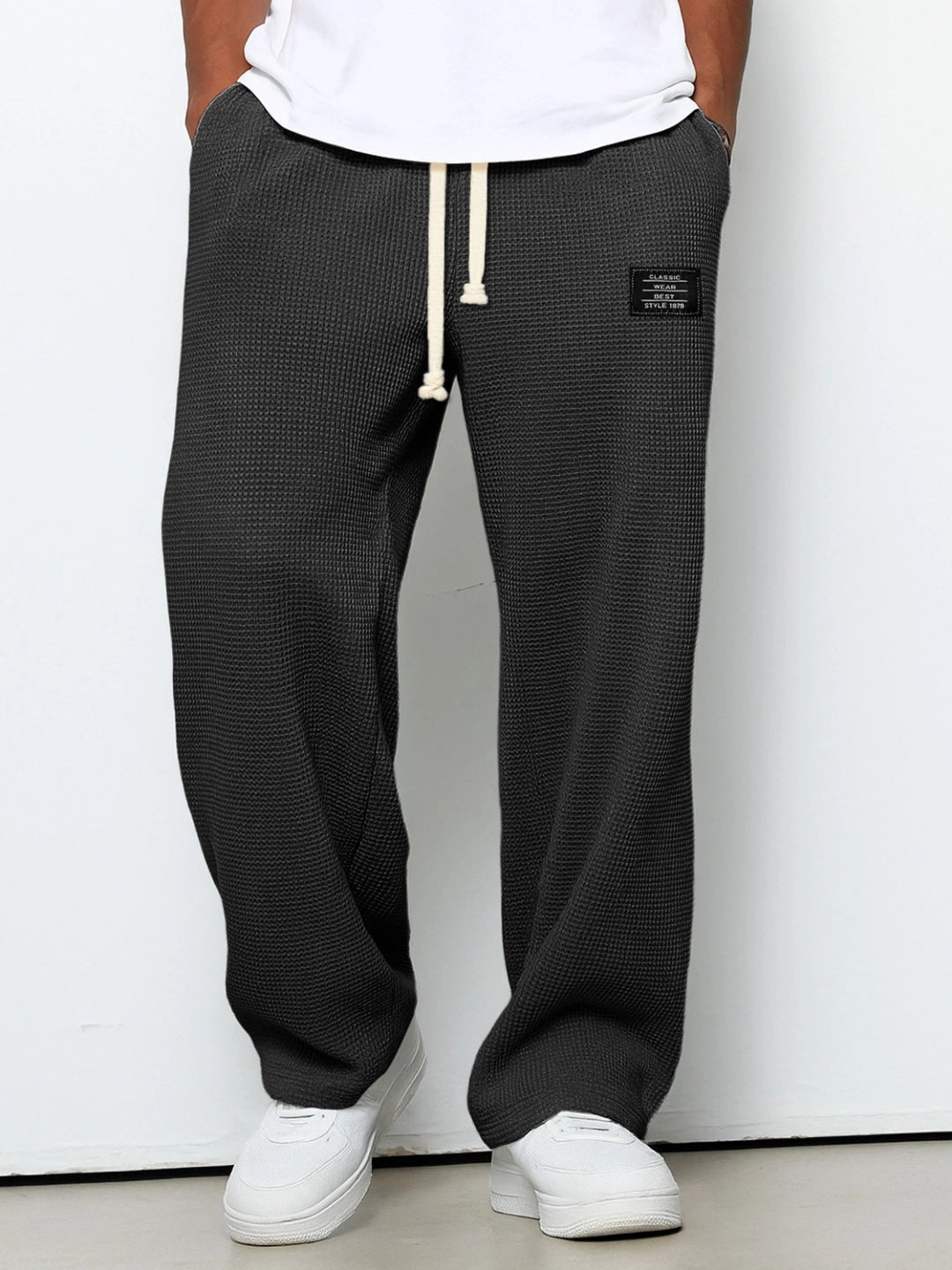 Minimal Vintage Pantalones Rectos Caída Fluida