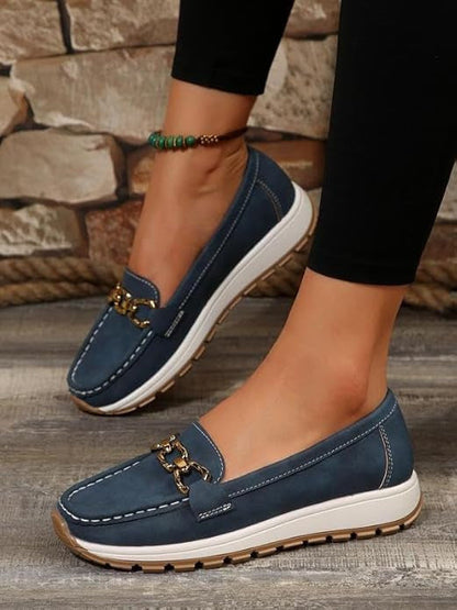 Renley New York Mocasines Ortopédicos Planos con Hebilla Chloe