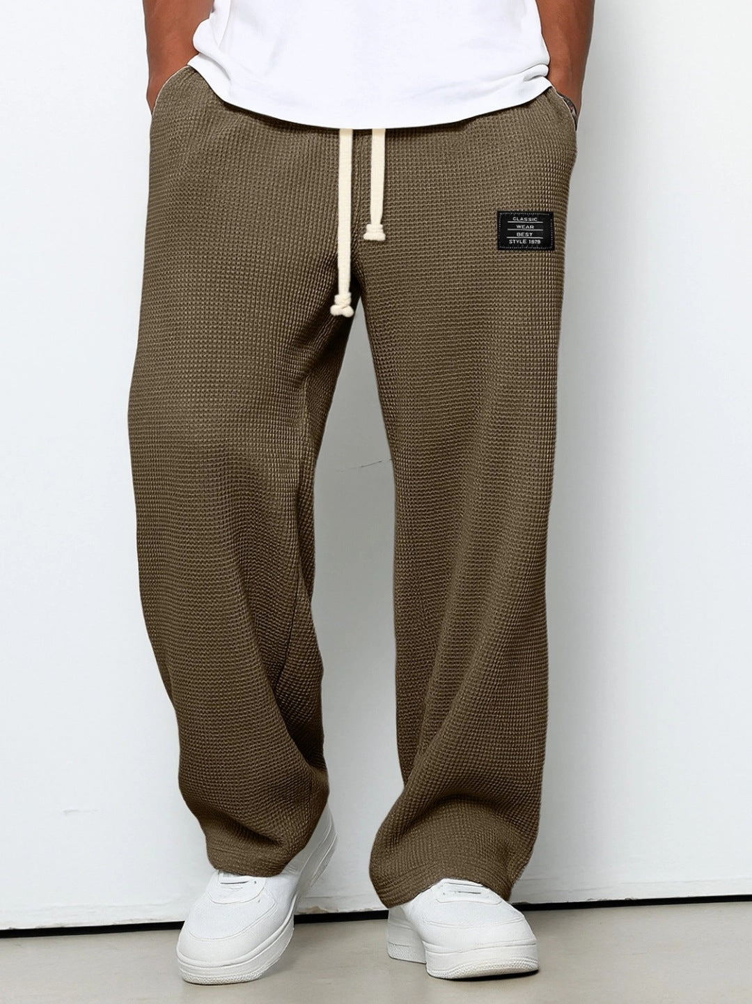 Minimal Vintage Pantalones Rectos Caída Fluida