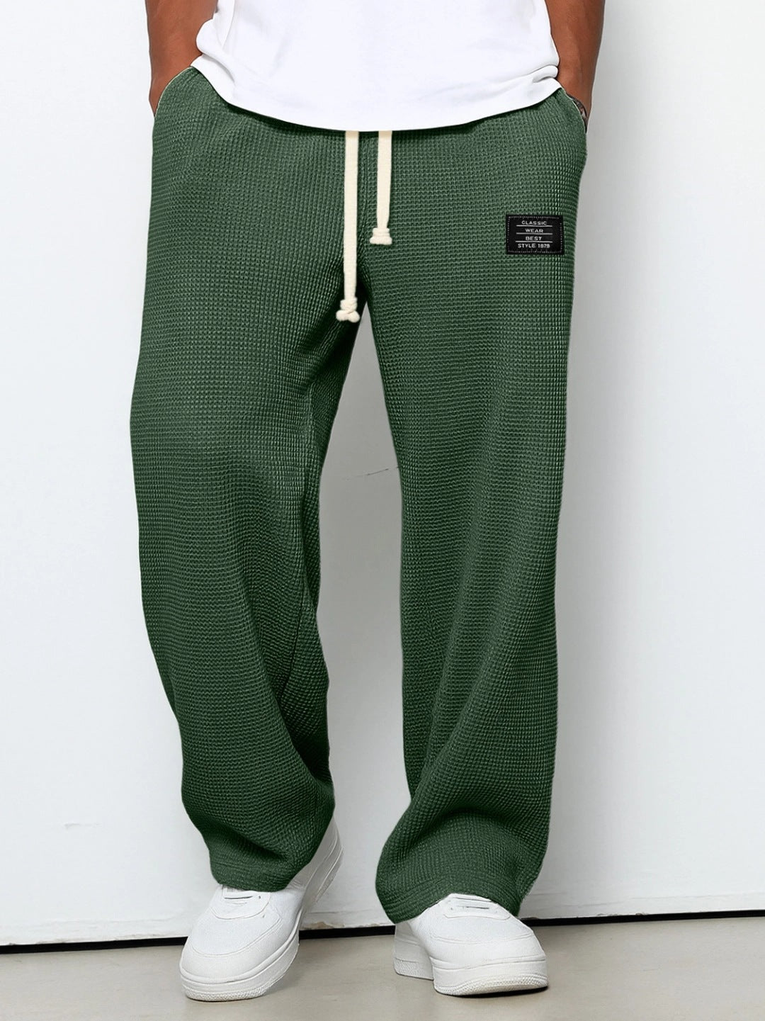 Minimal Vintage Pantalones Rectos Caída Fluida