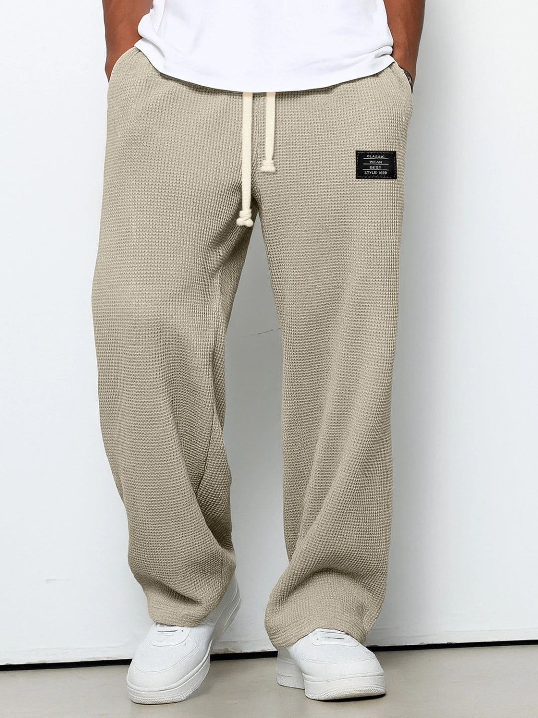 Minimal Vintage Pantalones Rectos Caída Fluida
