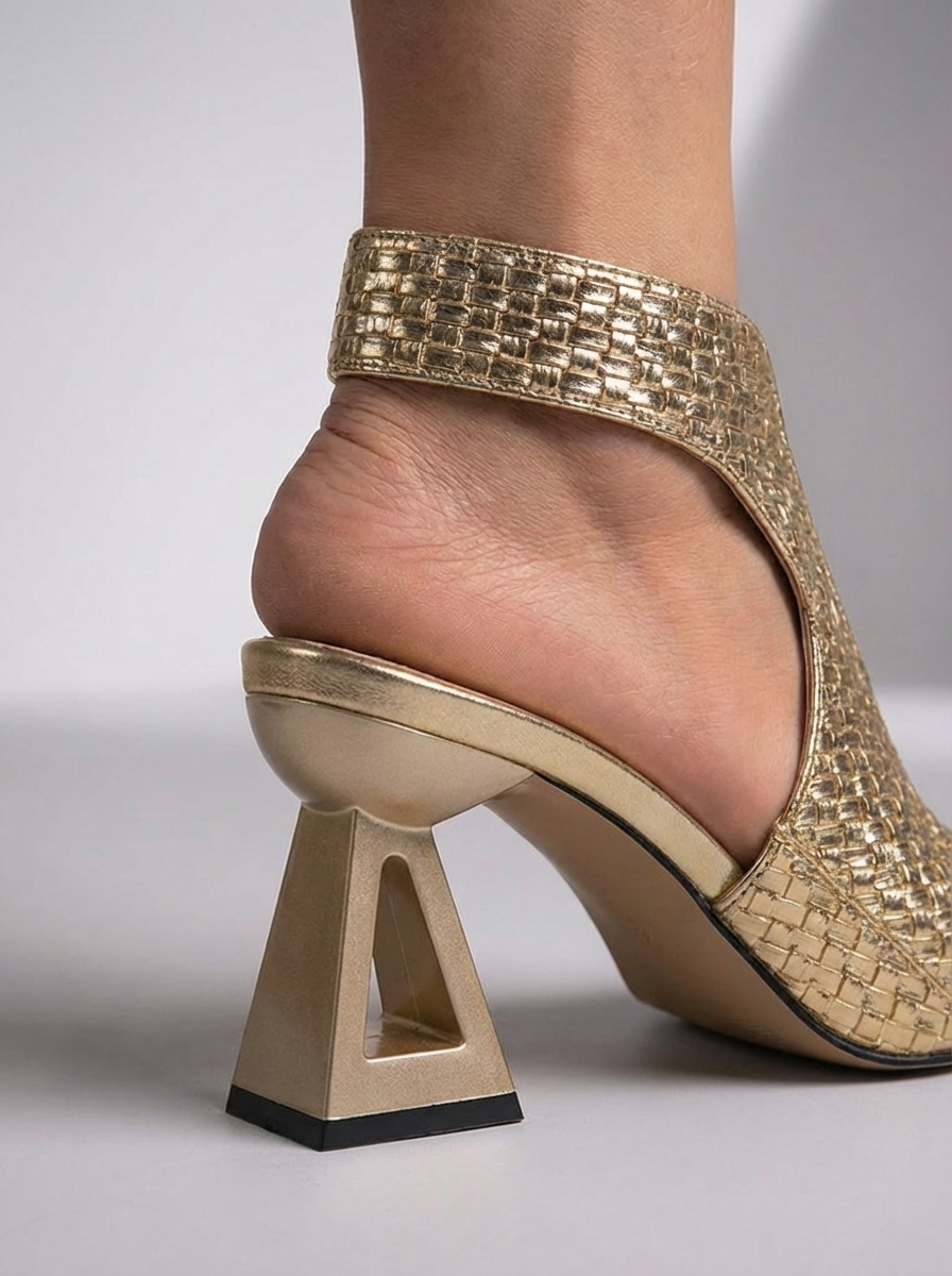 Graciela™ | Sandalia Elegante Trenzada de Tacón Geométrico