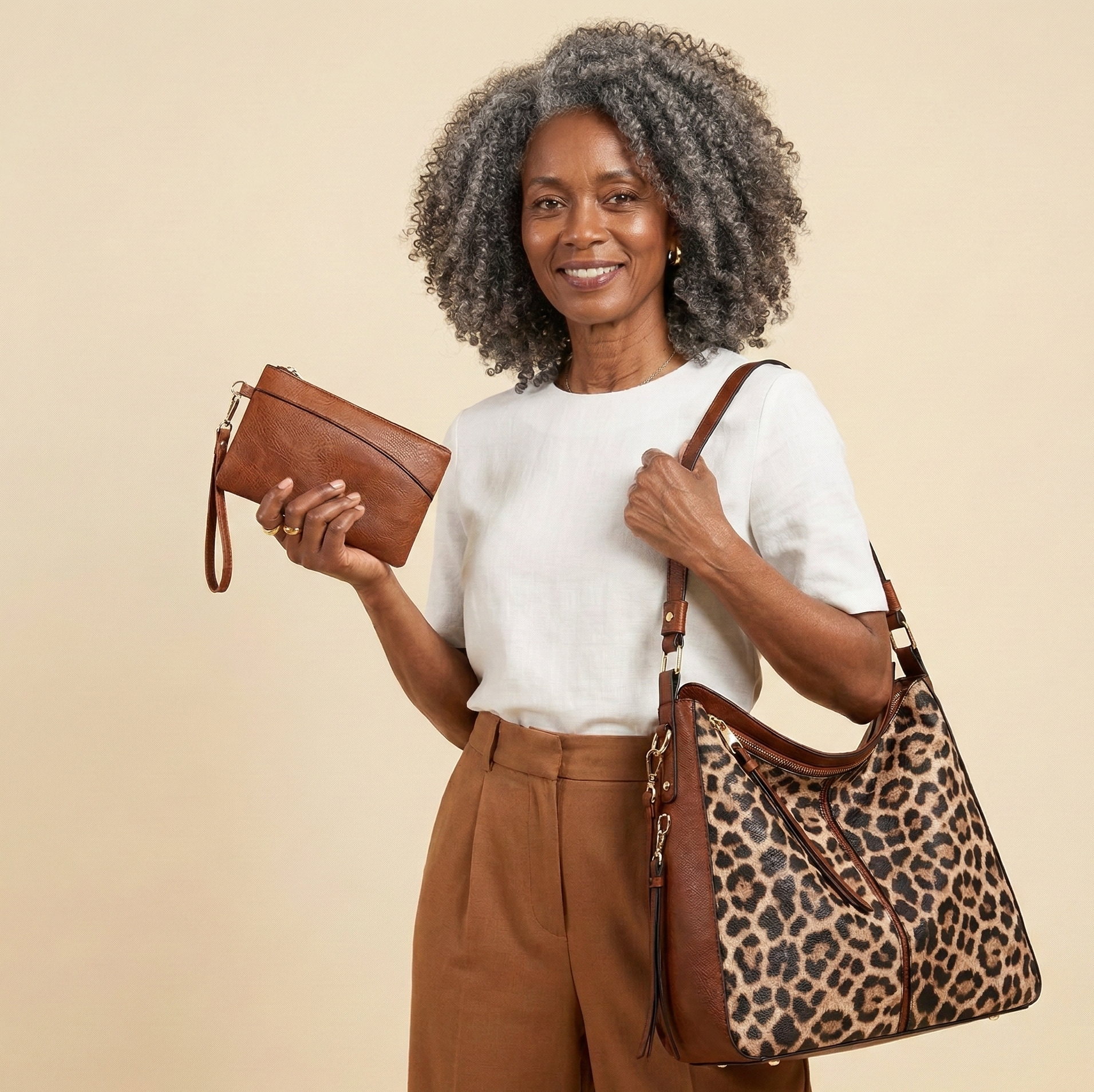 Hypersku Bolso Hobo Lujo Cuero 3-Piezas Set