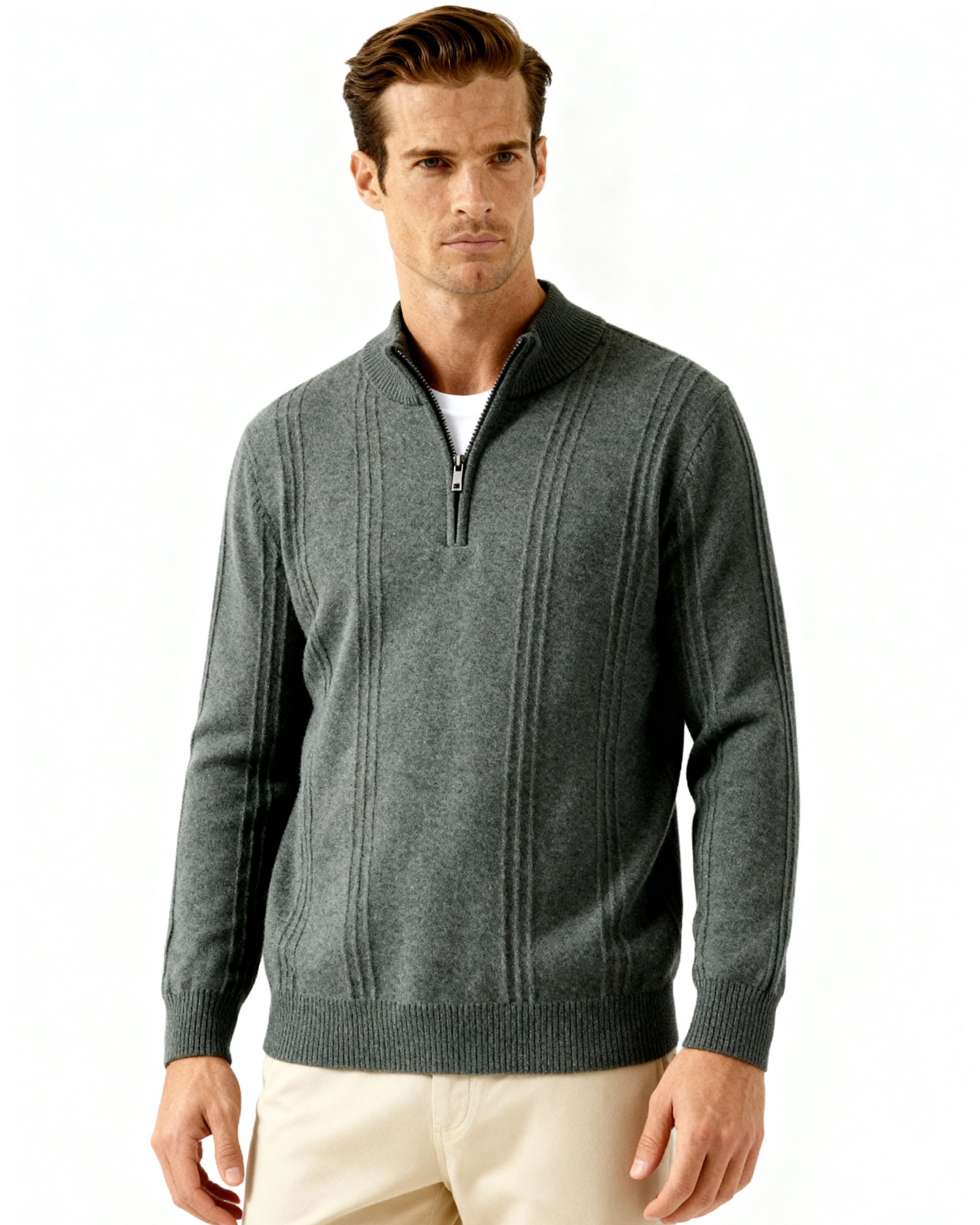 Old Money Cárdigan de Cashmere Cremallera