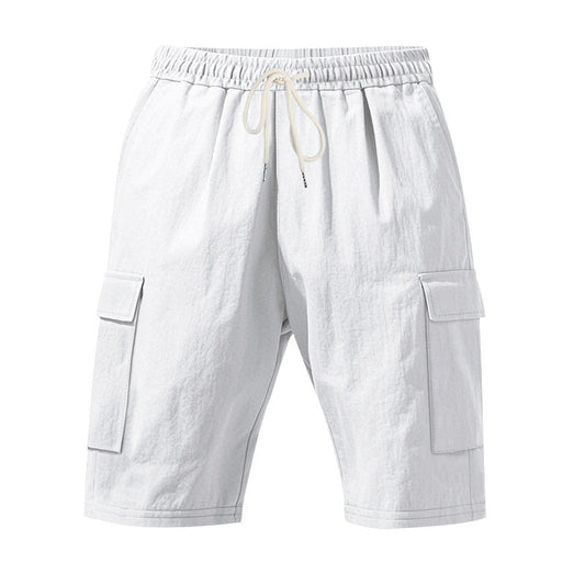 Minimal Vintage Pantalones Cortos Cargo Lino